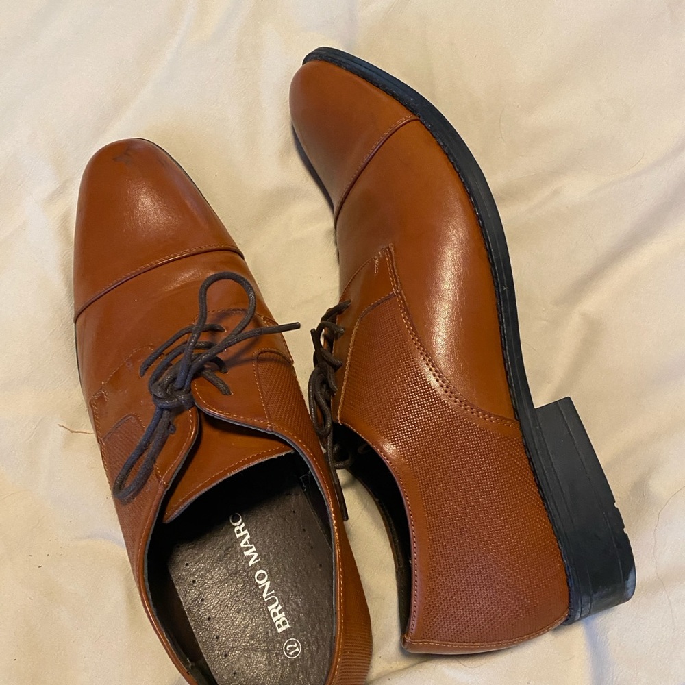 Bruno Marc Men's Tan Oxford Dress Shoes
